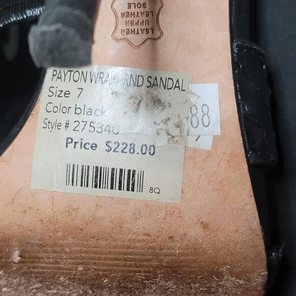 Ann Taylor Payton Leather Sandals 7 Black Ankle Strap Stiletto Heels Open Toe - Picture 8 of 8